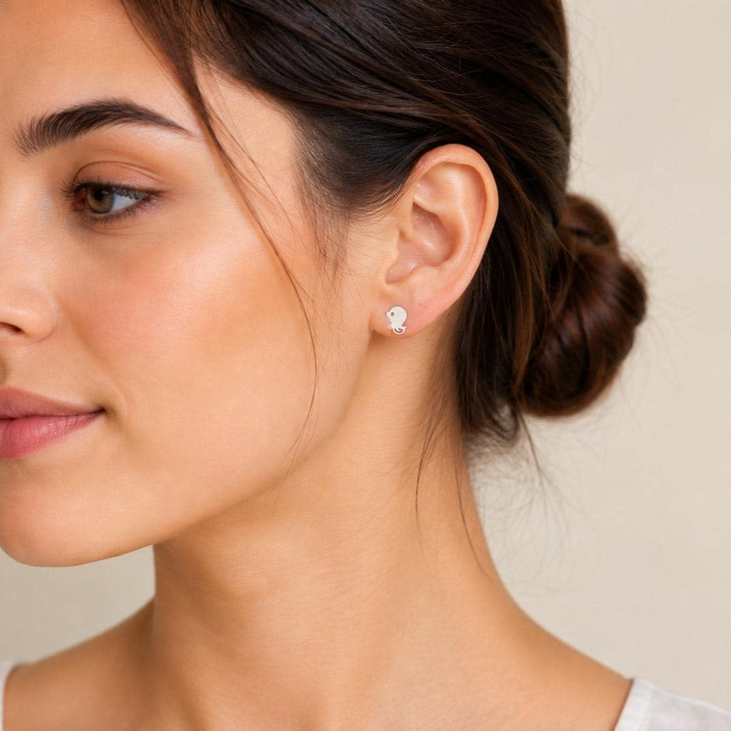 AMONROO® 925 Silver Jewellery for Women - 925 Sterling Silver Chick Bird Stud Earrings, Dainty Animal Jewellery, Gift for Women | 925 Stamp, Warranty & Authenticity Certificate