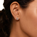 AMONROO® 925 Silver Jewellery for Women - 925 Sterling Silver Dog Paw Multicolour CZ Stud Earrings, Pet Jewellery Gift | 925 Stamp, Warranty & Authenticity Certificate