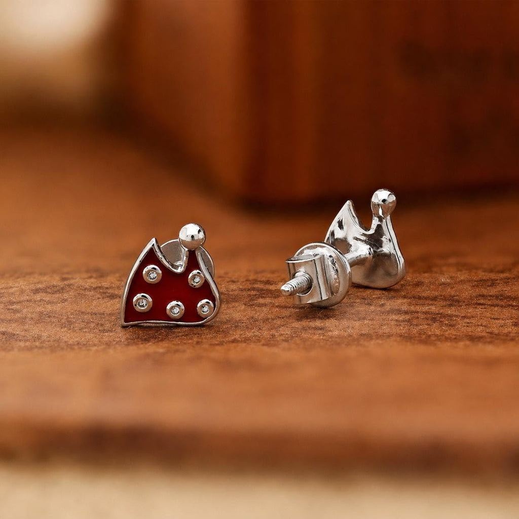 AMONROO® 925 Silver Jewellery for Women - 925 Sterling Silver Santa Hat Enamel Stud Earrings, Red Christmas Earrings, Festive Gift | 925 Stamp, Warranty & Authenticity Certificate