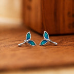 AMONROO® 925 Silver Jewellery for Women - 925 Sterling Silver Mermaid Tail Blue Enamel Stud Earrings, Ocean Design Jewellery | 925 Stamp, Warranty & Authenticity Certificate