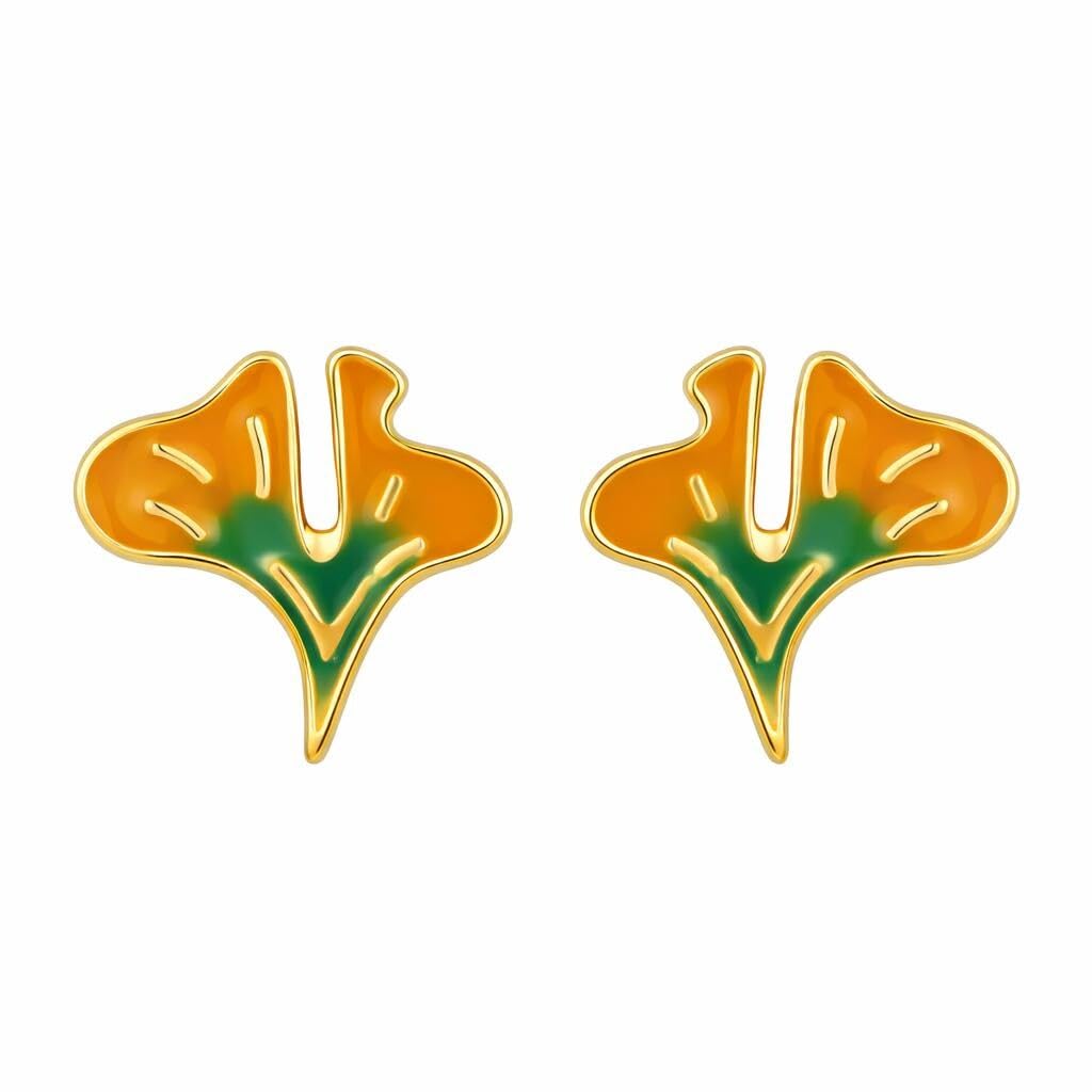 AMONROO® 925 Silver Jewellery for Women - 925 Sterling Silver Yellow Flower Enamel Stud Earrings, Floral Earrings, Daily Wear Jewellery | 925 Stamp, Warranty & Authenticity Certificate