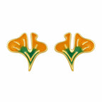 AMONROO® 925 Silver Jewellery for Women - 925 Sterling Silver Yellow Flower Enamel Stud Earrings, Floral Earrings, Daily Wear Jewellery | 925 Stamp, Warranty & Authenticity Certificate