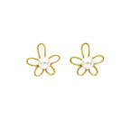 AMONROO® 925 Silver Jewellery for Women - Gold Finish 925 Sterling Silver Flower Pearl Stud Earrings, Daisy Earrings, Daily Wear Jewellery | 925 Stamp, Warranty & Authenticity Certificate