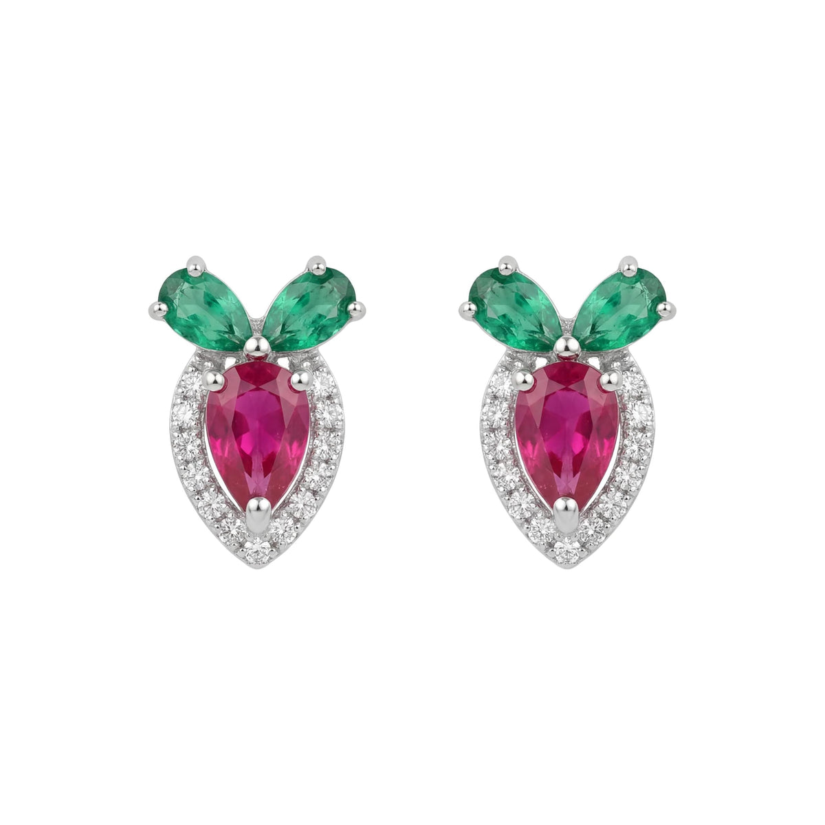 AMONROO® 925 Silver Jewellery for Women - 925 Sterling Silver Strawberry Stud Earrings, Pink CZ Fruit Earrings, Daily Wear Jewellery | 925 Stamp, Warranty & Authenticity Certificate