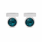 AMONROO® 925 Silver Jewellery for Women - 925 Sterling Silver Green Enamel Geometric Stud Earrings, Modern Circle Earrings, Daily Wear | 925 Stamp, Warranty & Authenticity Certificate