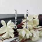 AMONROO® 925 Silver Jewellery for Women - 925 Sterling Silver Bell Flower Dangle Hoop Earrings, Floral Huggie Earrings, Daily Wear | 925 Stamp, Warranty & Authenticity Certificate
