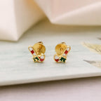 AMONROO® 925 Silver Jewellery for Women - 925 Sterling Silver Enamel Candy Cane Stud Earrings, Christmas Earrings, Festive Jewellery Gift | 925 Stamp, Warranty & Authenticity Certificate