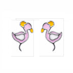 AMONROO® 925 Silver Jewellery for Women - 925 Sterling Silver Light Purple Flamingo Enamel Stud Earrings, Animal Jewellery | 925 Stamp, Warranty & Authenticity Certificate