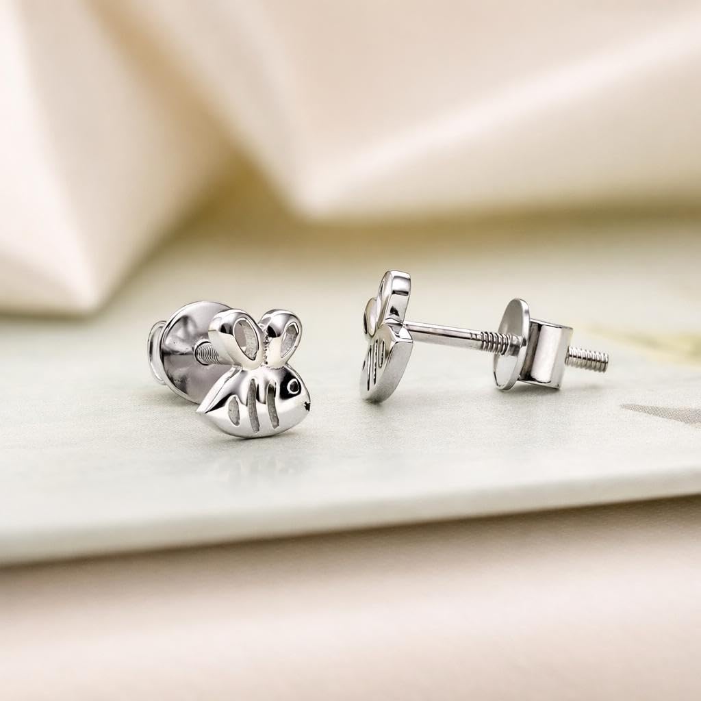 AMONROO® 925 Silver Jewellery for Women - 925 Sterling Silver Fish Stud Earrings, Animal Earrings, Ocean Design Daily Wear Jewellery | 925 Stamp, Warranty & Authenticity Certificate