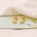 AMONROO® 925 Silver Jewellery for Women - Gold Finish 925 Sterling Silver Flower Pearl Stud Earrings, Daisy Earrings, Daily Wear Jewellery | 925 Stamp, Warranty & Authenticity Certificate