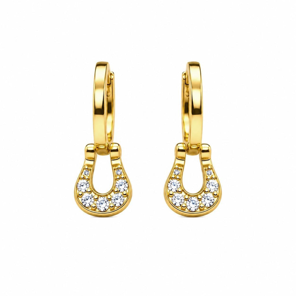 AMONROO® 925 Silver Jewellery for Women - Gold Finish 925 Sterling Silver CZ Teardrop Huggie Hoop Earrings, 15.5 x 5.5 mm | 925 Stamp, Warranty & Authenticity Certificate