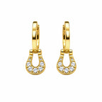 AMONROO® 925 Silver Jewellery for Women - Gold Finish 925 Sterling Silver CZ Teardrop Huggie Hoop Earrings, 15.5 x 5.5 mm | 925 Stamp, Warranty & Authenticity Certificate