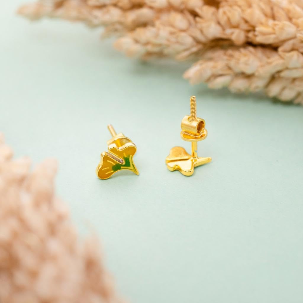 AMONROO® 925 Silver Jewellery for Women - 925 Sterling Silver Yellow Flower Enamel Stud Earrings, Floral Earrings, Daily Wear Jewellery | 925 Stamp, Warranty & Authenticity Certificate