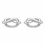AMONROO® 925 Silver Jewellery for Women - 925 Sterling Silver Oval Knot Stud Earrings, Minimalist Geometric Earrings, Daily Wear Jewellery | 925 Stamp, Warranty & Authenticity Certificate