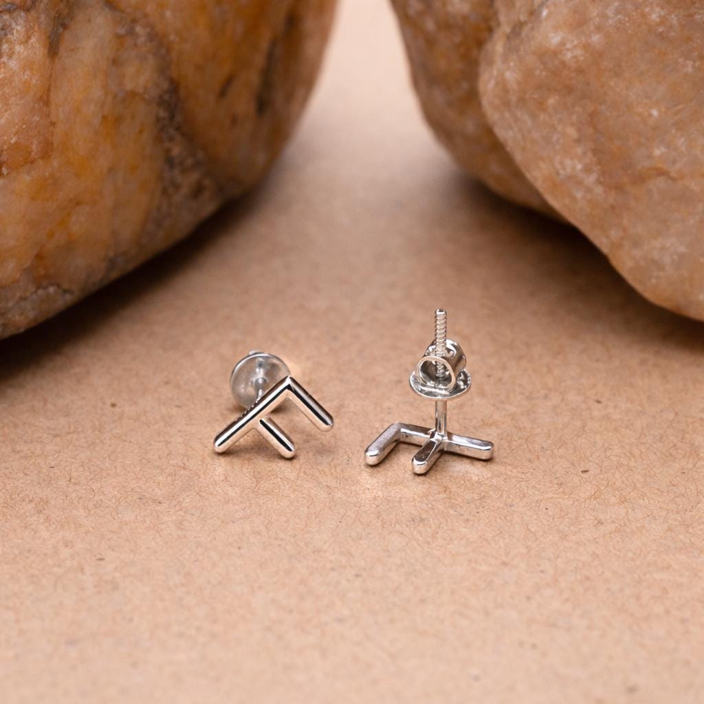 925 Sterling Silver Initial F Stud Earrings, Dainty Letter F Earrings for Women, Small Alphabet Earring Set, Personalized Jewelry Gift