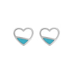AMONROO® 925 Silver Jewellery for Women - 925 Sterling Silver Turquoise Heart Enamel Stud Earrings, Heart Jewellery, Daily Wear Gift | 925 Stamp, Warranty & Authenticity Certificate