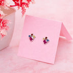 AMONROO® 925 Silver Jewellery for Women - 925 Sterling Silver Multicolour CZ Stud Earrings, Colourful Gemstone Earrings | 925 Stamp, Warranty & Authenticity Certificate