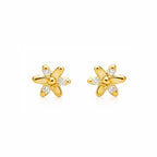 AMONROO® 925 Silver Jewellery for Women - Gold Finish 925 Sterling Silver Flower Stud Earrings, CZ Floral Earrings, Daily Wear Jewellery | 925 Stamp, Warranty & Authenticity Certificate