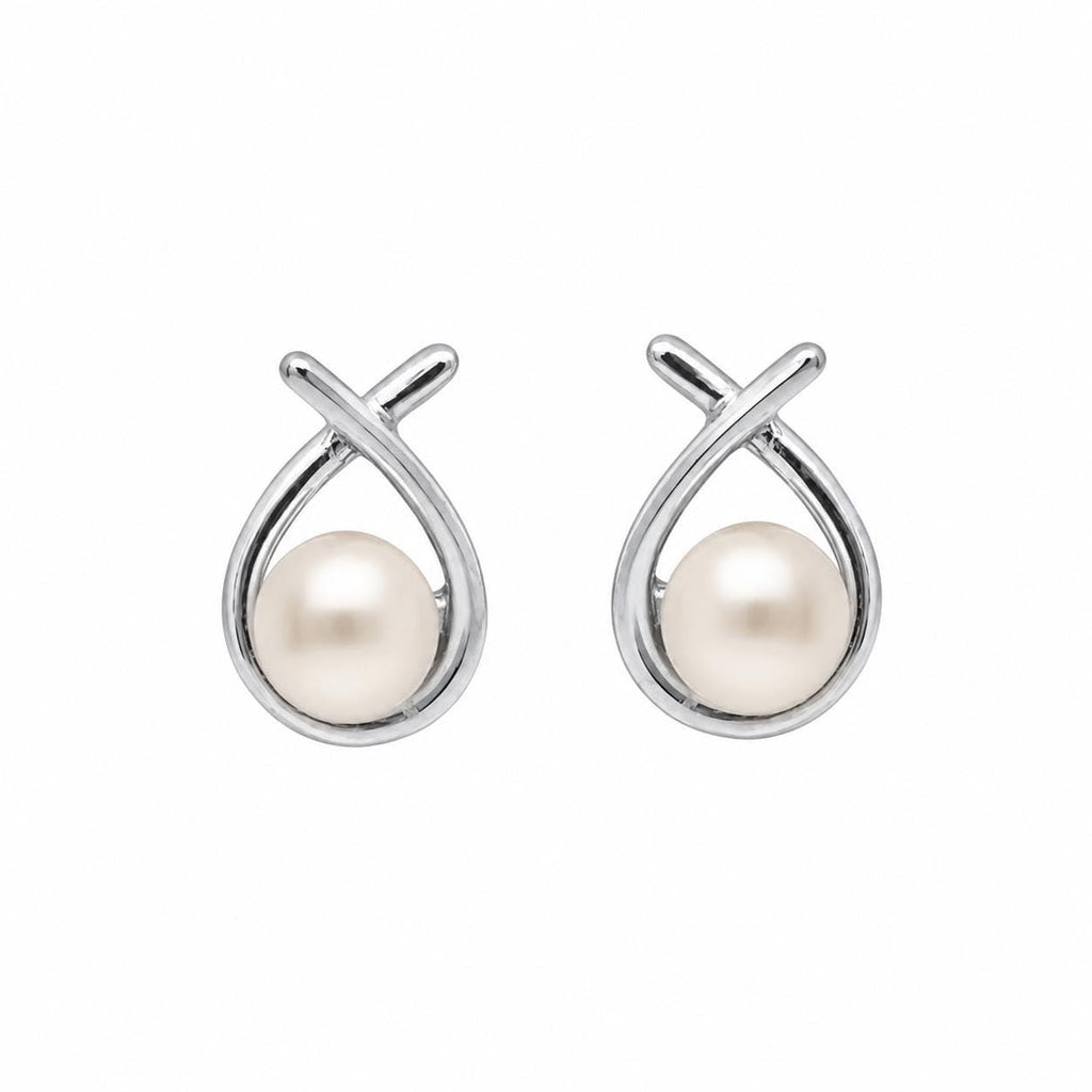 AMONROO® 925 Silver Jewellery for Women - 925 Sterling Silver Pearl Drop Stud Earrings, Pearl Earrings, Elegant Daily Wear Jewellery | 925 Stamp, Warranty & Authenticity Certificate