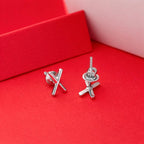 925 Sterling Silver Initial X Stud Earrings, Dainty Letter X Earrings for Women, Small Alphabet Earring Set, Personalized Jewelry Gift