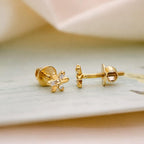 AMONROO® 925 Silver Jewellery for Women - Gold Finish 925 Sterling Silver Flower Stud Earrings, CZ Floral Earrings, Daily Wear Jewellery | 925 Stamp, Warranty & Authenticity Certificate