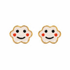 AMONROO® 925 Silver Jewellery for Women - 925 Sterling Silver Smiley Cloud Enamel Stud Earrings, Fashion Jewellery, Gift for Women | 925 Stamp, Warranty & Authenticity Certificate