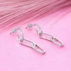 925 Sterling Silver Chain Link Drop Earrings Dainty CZ Jewelry