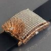 Handcrafted Half Floral Design In 925 Sterling Silver Bracelet, Real White Pave Set Moissanites Watch Bracelet, Unique Women's Bracelet