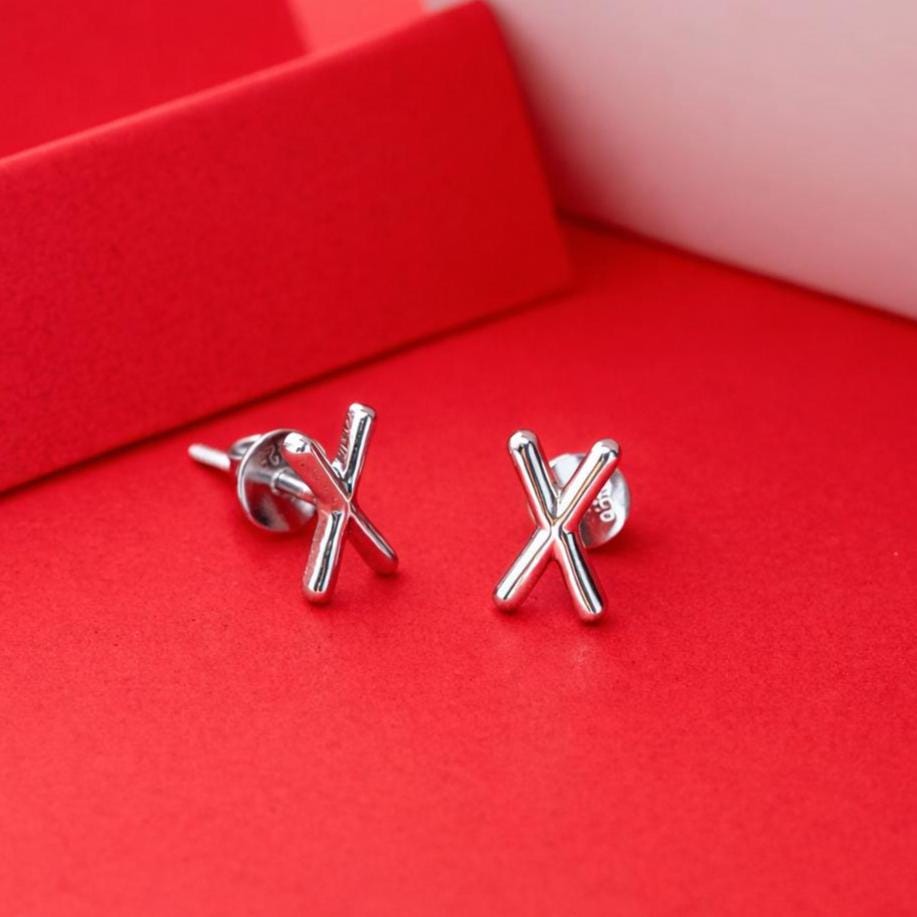 925 Sterling Silver Initial X Stud Earrings, Dainty Letter X Earrings for Women, Small Alphabet Earring Set, Personalized Jewelry Gift