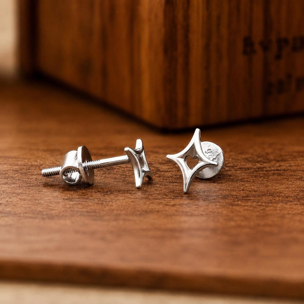 AMONROO® 925 Silver Jewellery for Women - 925 Sterling Silver Geometric Open Heart Stud Earrings, Minimalist Modern Jewellery, Daily Wear | 925 Stamp, Warranty & Authenticity Certificate