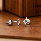 AMONROO® 925 Silver Jewellery for Women - 925 Sterling Silver Geometric Open Heart Stud Earrings, Minimalist Modern Jewellery, Daily Wear | 925 Stamp, Warranty & Authenticity Certificate