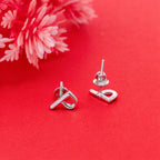 925 Sterling Silver Initial P Stud Earrings, Dainty Letter P Post Earrings for Women, Small Alphabet Earring Set, Personalized Jewelry Gift