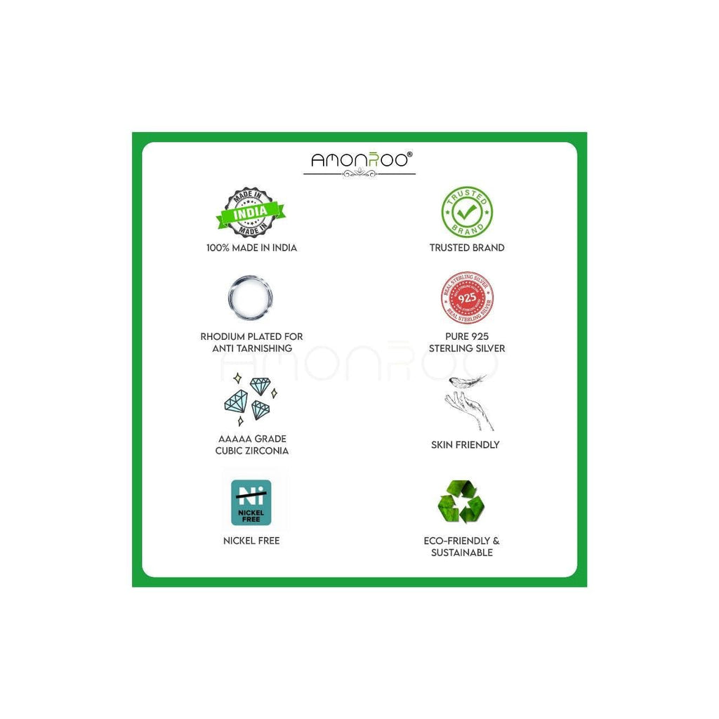 AMONROO® 925 Silver Jewellery for Women - 925 Sterling Silver Red Heart Enamel Stud Earrings, Heart Earrings, Romantic Gift Jewellery | 925 Stamp, Warranty & Authenticity Certificate