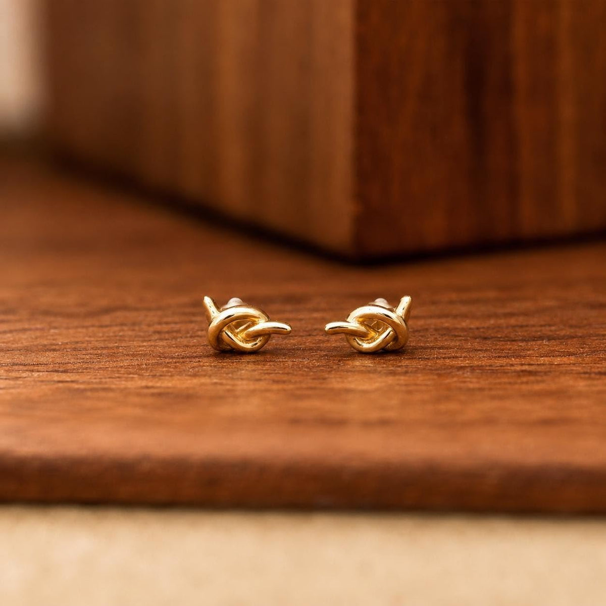 AMONROO® 925 Silver Jewellery for Women - Gold Finish 925 Sterling Silver Knot Stud Earrings, Love Knot Earrings, Daily Wear Jewellery | 925 Stamp, Warranty & Authenticity Certificate