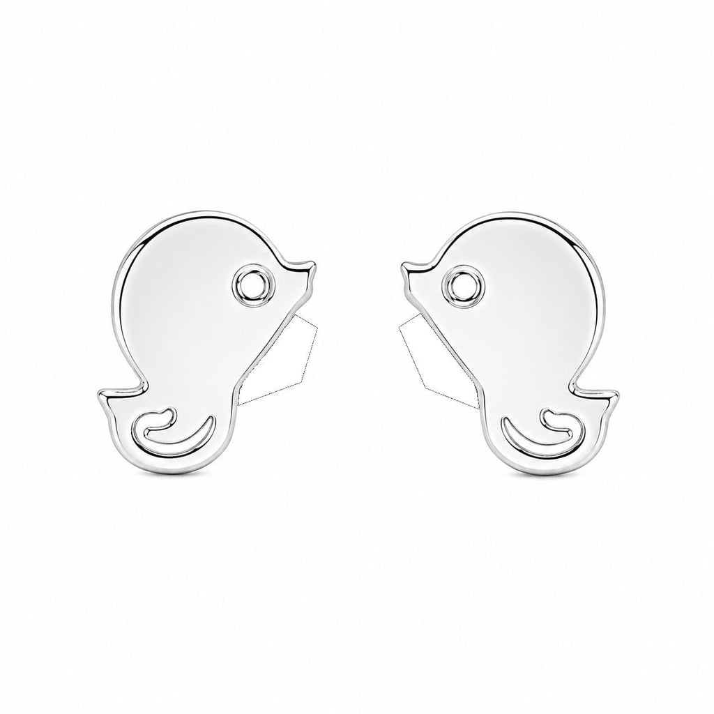 AMONROO® 925 Silver Jewellery for Women - 925 Sterling Silver Chick Bird Stud Earrings, Dainty Animal Jewellery, Gift for Women | 925 Stamp, Warranty & Authenticity Certificate