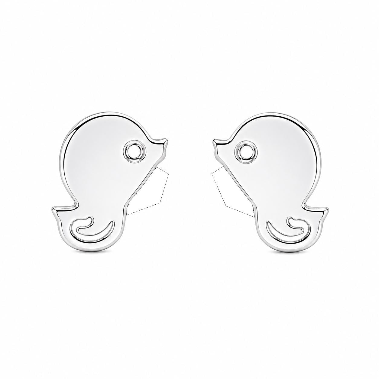 AMONROO® 925 Silver Jewellery for Women - 925 Sterling Silver Chick Bird Stud Earrings, Dainty Animal Jewellery, Gift for Women | 925 Stamp, Warranty & Authenticity Certificate