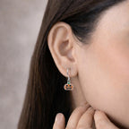 AMONROO® 925 Silver Jewellery for Women - 925 Sterling Silver Enamel Pumpkin Dangle Earrings, Halloween Earrings, Festive Jewellery Gift | 925 Stamp, Warranty & Authenticity Certificate