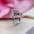 Fidget Anxiety Ring Floral Spinner Stress Worry Free CZ Enamel Silver Ring(Size 14)