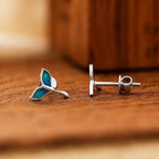 AMONROO® 925 Silver Jewellery for Women - 925 Sterling Silver Mermaid Tail Blue Enamel Stud Earrings, Ocean Design Jewellery | 925 Stamp, Warranty & Authenticity Certificate