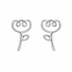 AMONROO® 925 Silver Jewellery for Women - 925 Sterling Silver Rose Flower Stud Earrings, Floral Earrings, Minimalist Daily Wear Jewellery | 925 Stamp, Warranty & Authenticity Certificate