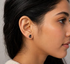 AMONROO® 925 Silver Jewellery for Women - 925 Sterling Silver Black Cat Enamel Stud Earrings, Cat Lover Jewellery, Gift for Women | 925 Stamp, Warranty & Authenticity Certificate