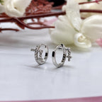 AMONROO® 925 Silver Jewellery for Women - 925 Sterling Silver Cross CZ Huggie Hoop Earrings, Dangle Cross Earrings, 11 x 8 mm | 925 Stamp, Warranty & Authenticity Certificate