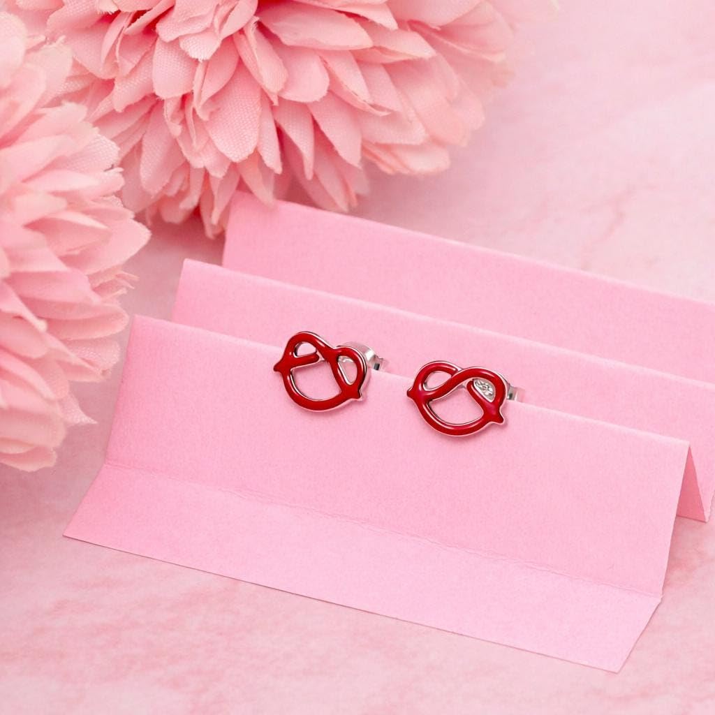 AMONROO® 925 Silver Jewellery for Women - 925 Sterling Silver Open Heart Stud Earrings, Minimalist Heart Earrings, Daily Wear Jewellery | 925 Stamp, Warranty & Authenticity Certificate
