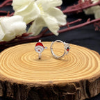 AMONROO® 925 Silver Jewellery for Women - 925 Sterling Silver Santa Reindeer Enamel Hoop Earrings, Christmas Huggie Earrings, Festive Gift | 925 Stamp, Warranty & Authenticity Certificate