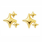 AMONROO® 925 Silver Jewellery for Women - Gold Finish 925 Sterling Silver Star Stud Earrings, CZ Star Jewellery, Daily Wear Earrings | 925 Stamp, Warranty & Authenticity Certificate