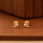 AMONROO® 925 Silver Jewellery for Women - Gold Finish 925 Sterling Silver Knot Stud Earrings, Love Knot Earrings, Daily Wear Jewellery | 925 Stamp, Warranty & Authenticity Certificate