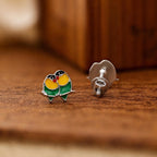 AMONROO® 925 Silver Jewellery for Women - 925 Sterling Silver Love Bird Colourful Enamel Stud Earrings, Bird Jewellery Gift | 925 Stamp, Warranty & Authenticity Certificate