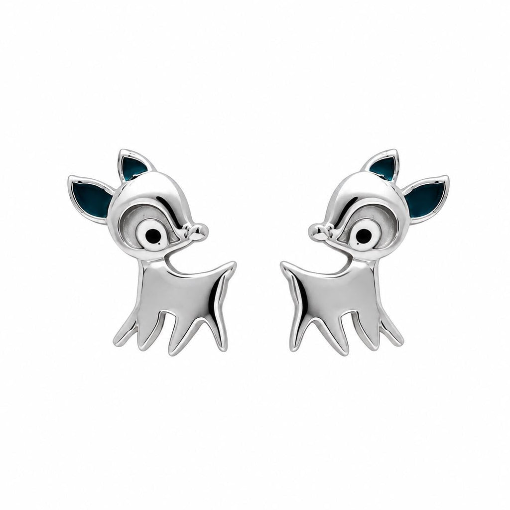 AMONROO® 925 Silver Jewellery for Women - 925 Sterling Silver Deer Fawn Stud Earrings, Woodland Animal Jewellery, Gift for Women | 925 Stamp, Warranty & Authenticity Certificate