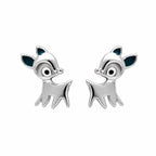 AMONROO® 925 Silver Jewellery for Women - 925 Sterling Silver Deer Fawn Stud Earrings, Woodland Animal Jewellery, Gift for Women | 925 Stamp, Warranty & Authenticity Certificate