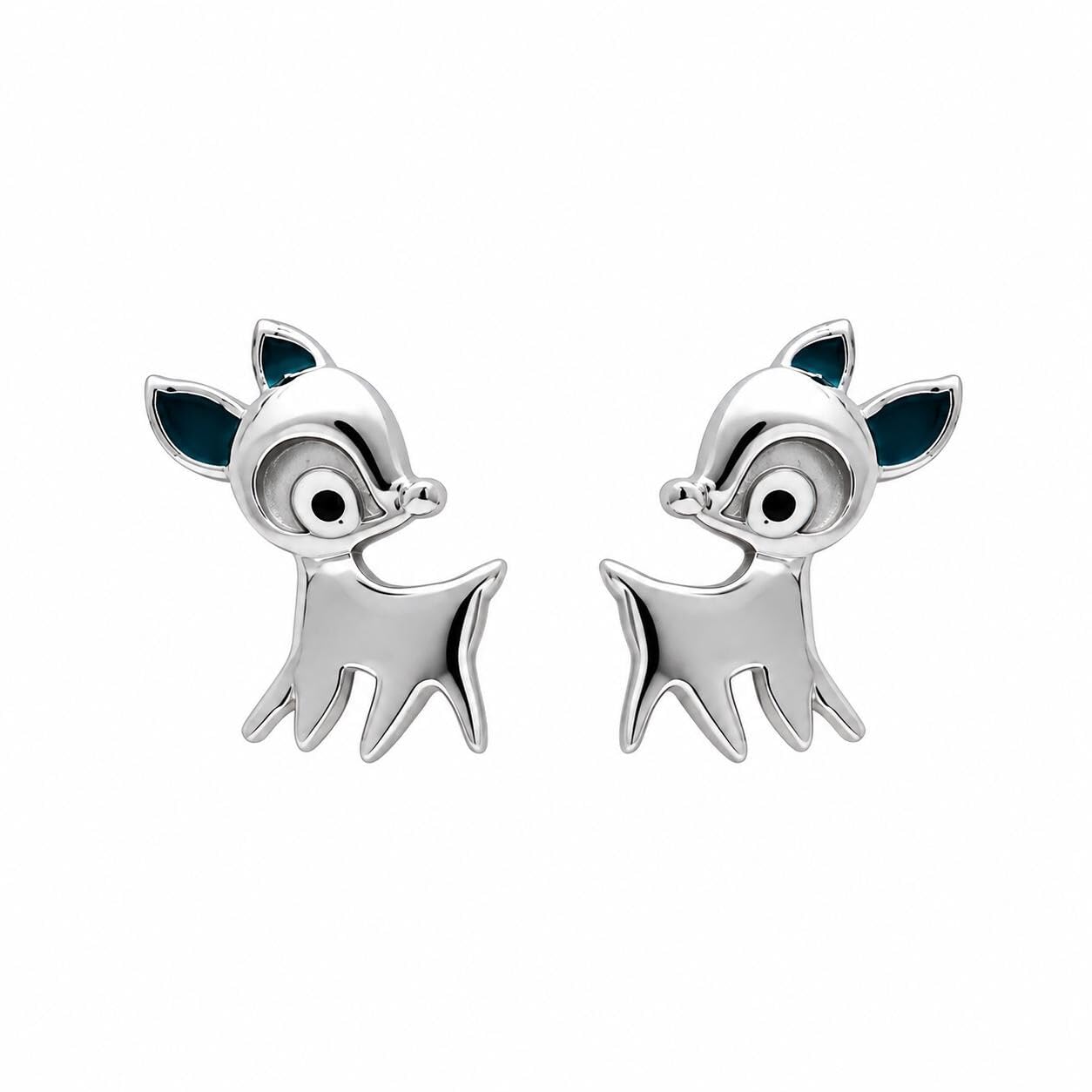 AMONROO® 925 Silver Jewellery for Women - 925 Sterling Silver Deer Fawn Stud Earrings, Woodland Animal Jewellery, Gift for Women | 925 Stamp, Warranty & Authenticity Certificate